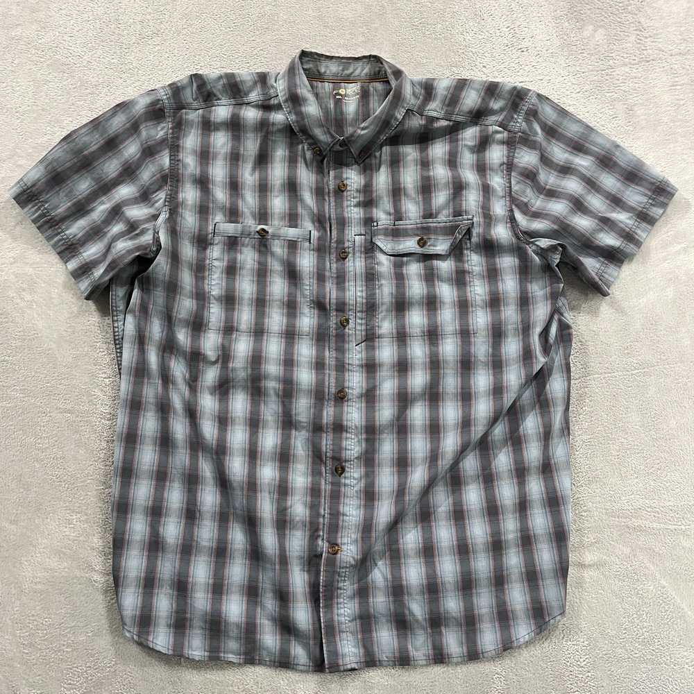 Carhartt Force Relaxed Fit Shirt Men's 3XL Blue Plaid‎ Short Sleeve Button Down